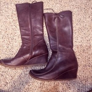 Eric Michael Brown leather wedge boots